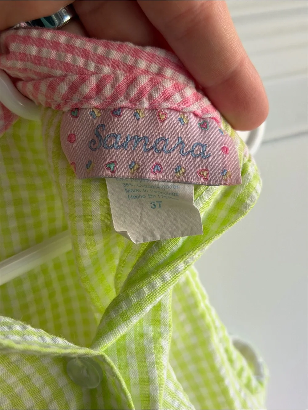 Vintage Samara toddler gingham outfit size 2/3T